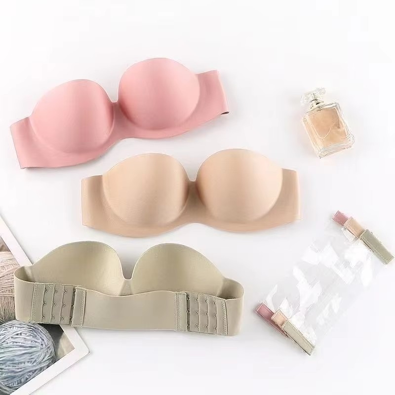 Plunge Bra Push Up - Damski seksowny biustonosz bez ramiączek, push-up,