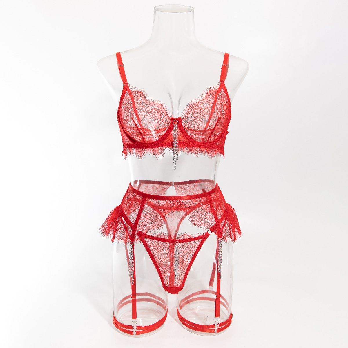 Krasapt Gotycki 3-częściowy ko – Sheer Bra Lace recenzja i cena